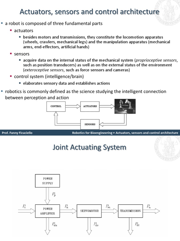 Robotics Actuators & Sensors Guide | PDF | Electric Motor | Sonar
