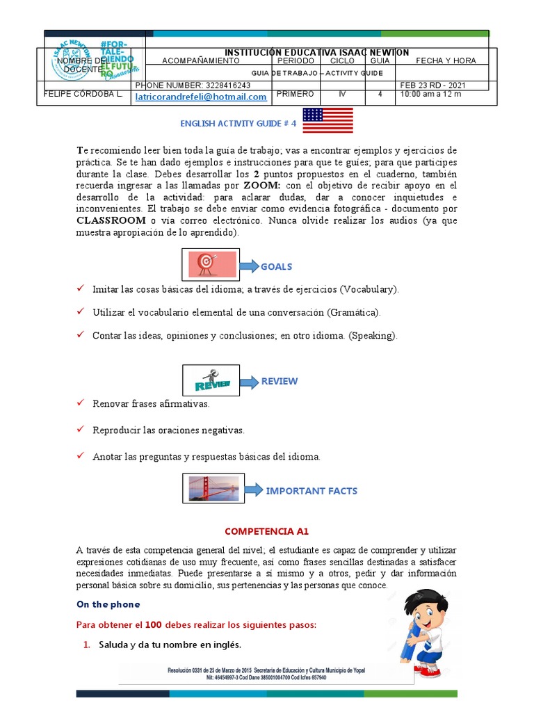 Activity Guide - Cycle 4 - #4 | PDF | Lingüística | Idiomas