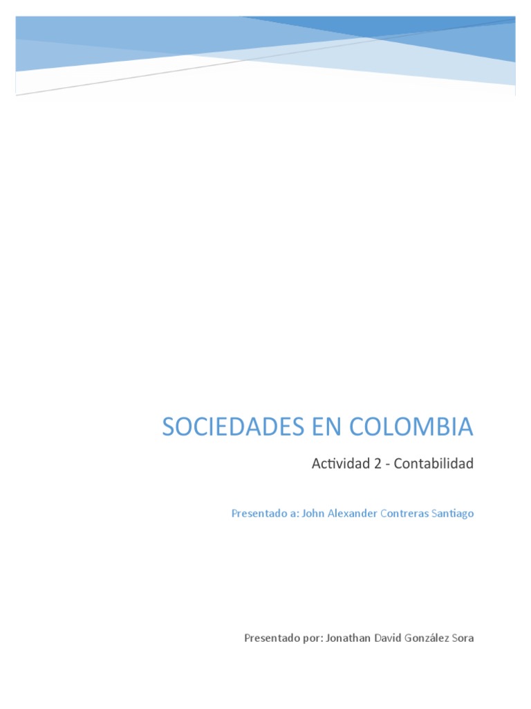 Tipos de Sociedades en Colombia | PDF | Estado financiero | Empresas