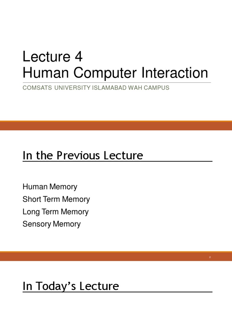 Human Computer Interaction: Comsats University Islamabad Wah Campus ...
