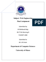 Subject: Web Engineering Final Assignment: Submitted by