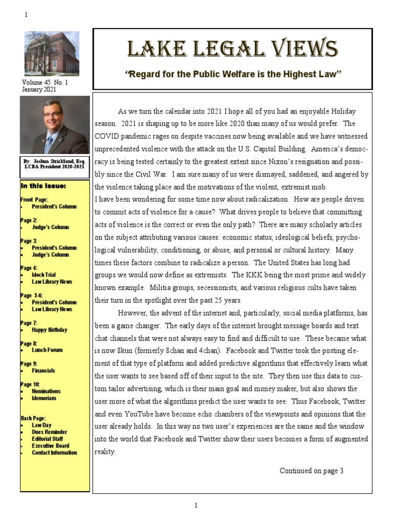 Lake County Jury Trials Update 2021 | PDF | Facebook | Global ...