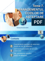 Tema 7. Managementul Cozilor de Asteptare