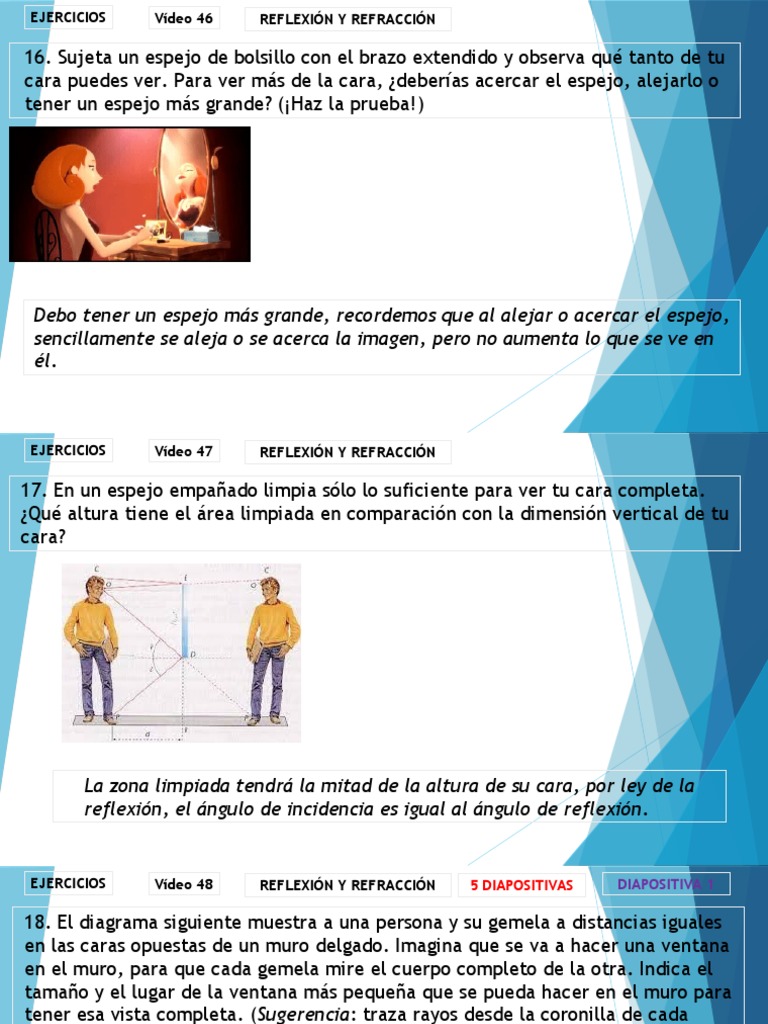 Reflexión y Refracción Ejercicios 46 Al 90 | PDF | Arco iris | Ligero