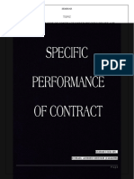 Specific Performance of Contract Under Specific Relief Act 1963