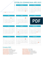 Calendario de República Dominicana Año 2021 - Feriados