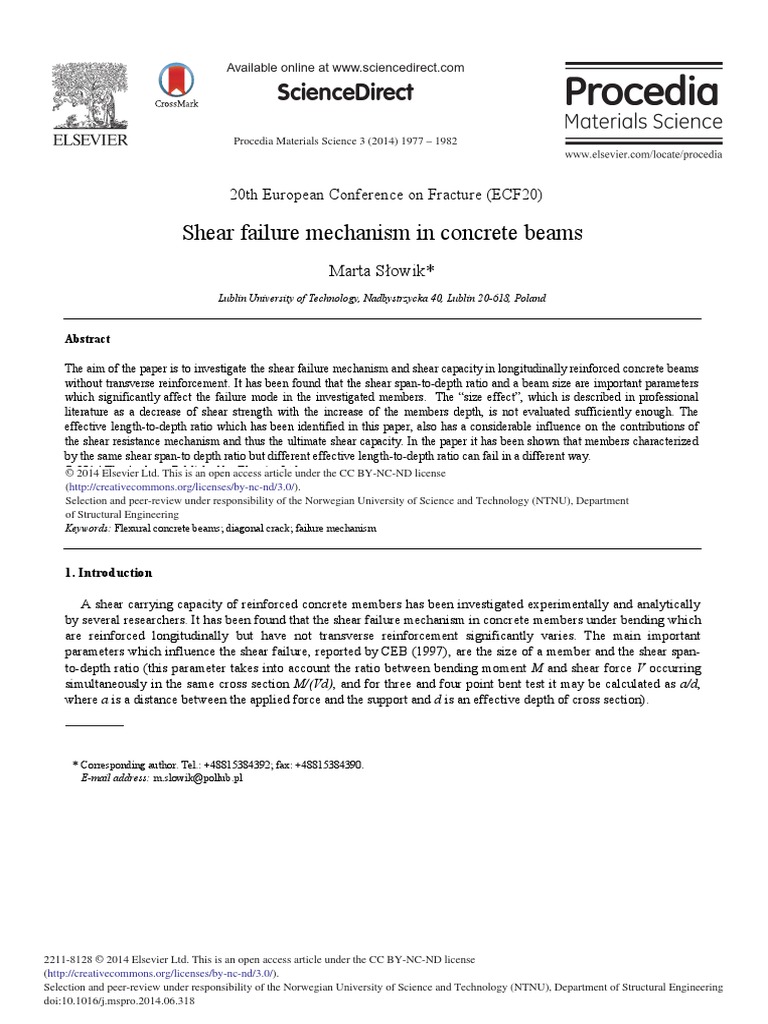 Shear Failure Mechanism in Concrete Beams | PDF | Fracture | Strength ...