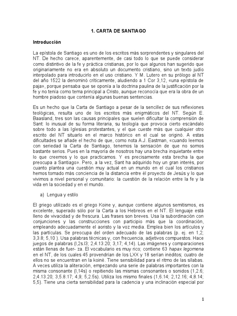Carta de Santiago PDF Martin Luther Jesús