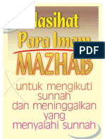 Nasihat Imam 4 Mazhab Tuk Mgikuti Sunnah