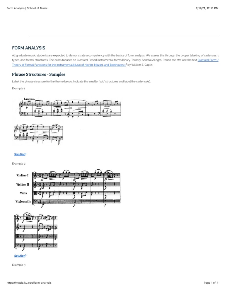 Form Analysis for Classical Music | PDF | Classical Music | Musical Forms