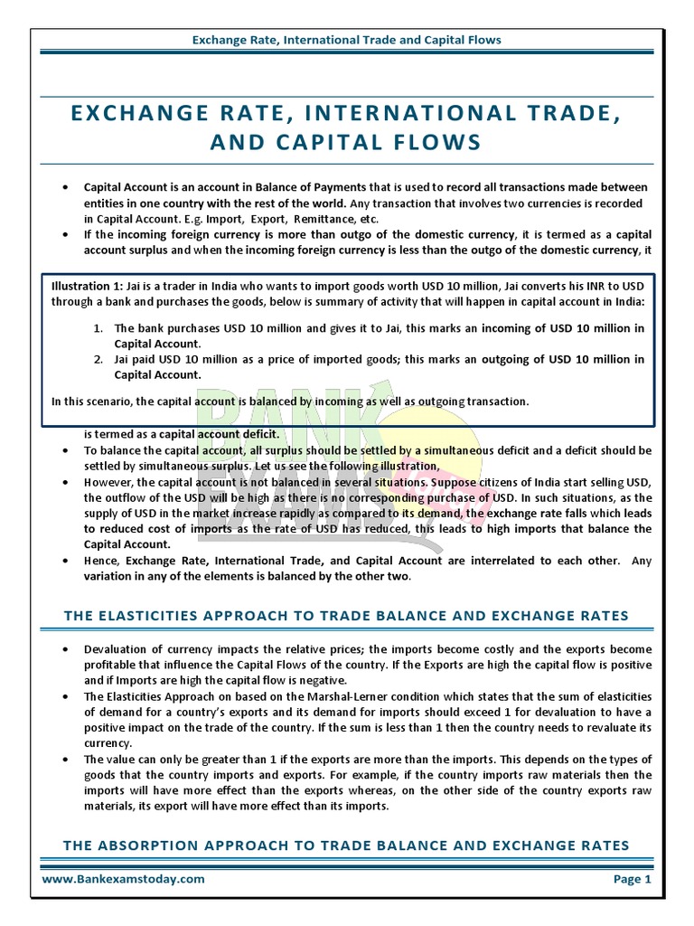 Exchange Rate International Trade and Capital Flows Lyst1406 | PDF ...