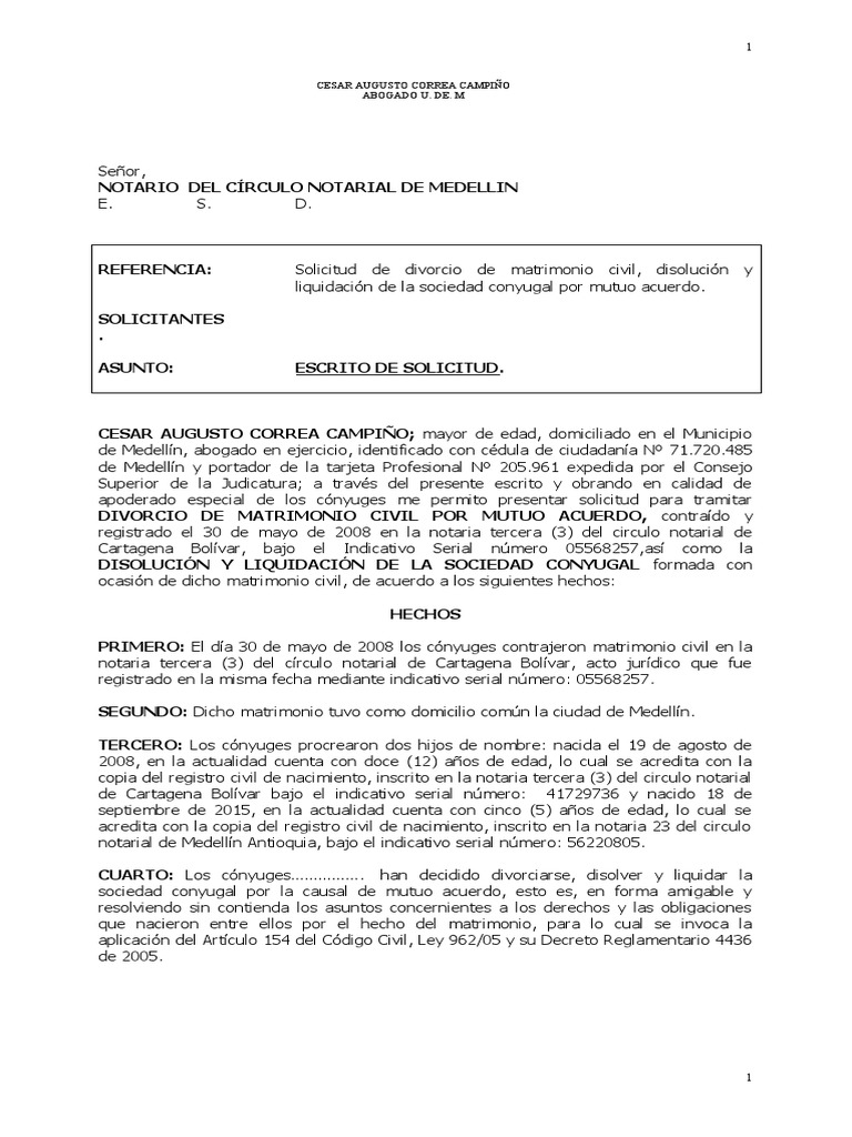 Divorcio Notaria | PDF | Divorcio | Propiedad de la comunidad