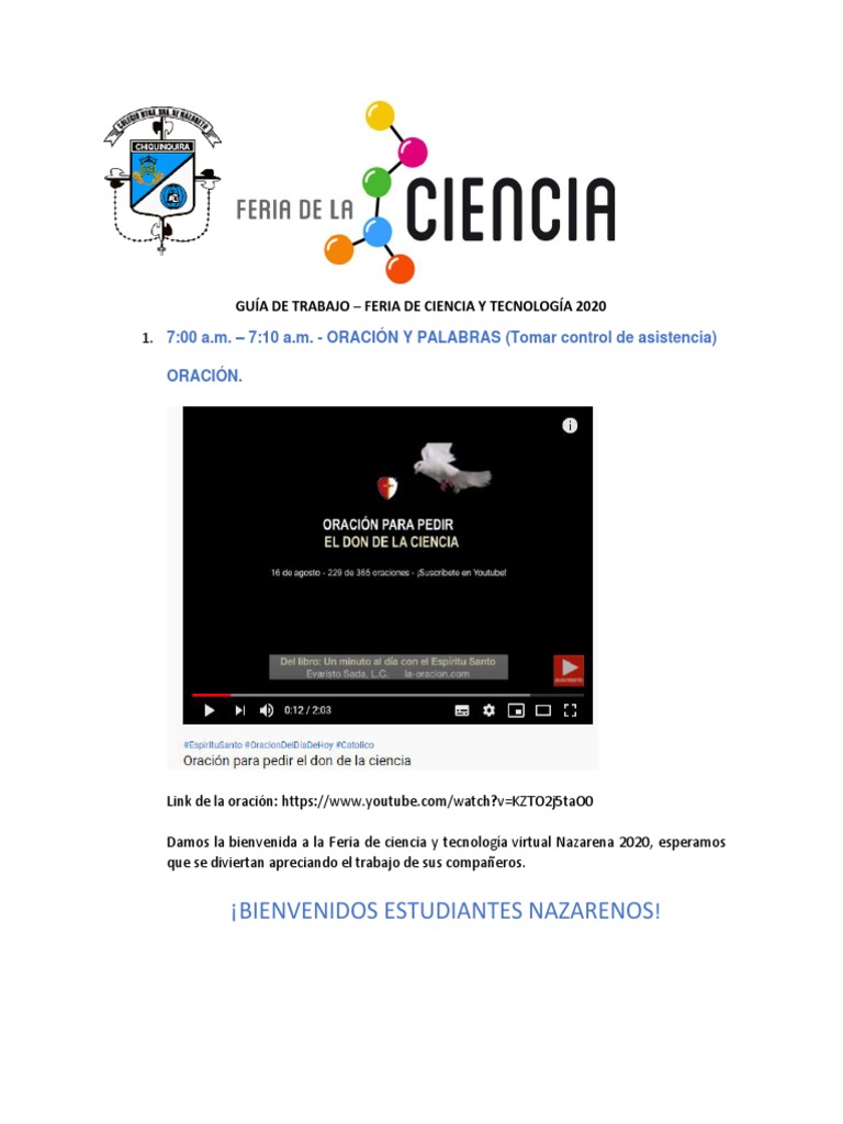 Feria de Ciencia y Tecnología 2020 | PDF | Science | Tecnología (general)