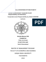 General Business Environment: Corporate Social Responsibility by AQUA DANONE