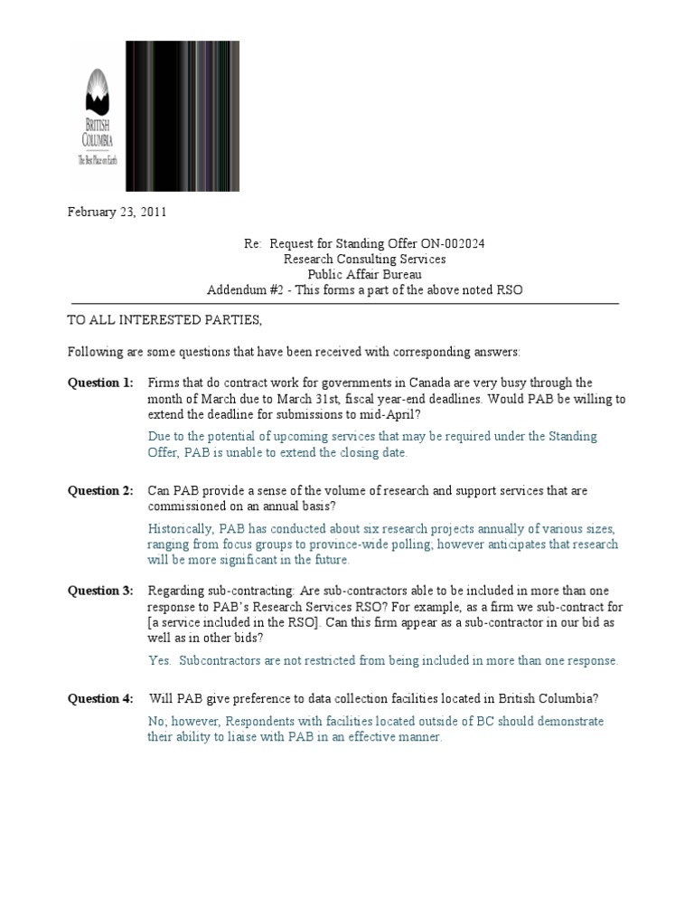 Research Consulting Services Addendum | PDF