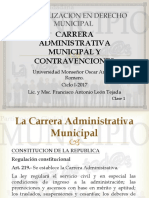 Carrera Administrativa Municipal y Contravenciones Administrativas