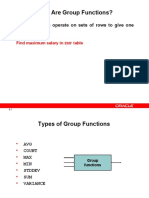 What Are Group Functions?: Group Functions Operate On Sets of Rows To Give One Result Per Group