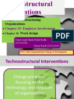 Restructuring Organizations Work Design: Chapter 15: Employee Involvement