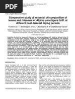 Download Comparative study of essential oil composition of leaves and rhizomes of Alpinia conchigera Griff At different post- harvest drying periods by sambinu1 SN49742465 doc pdf