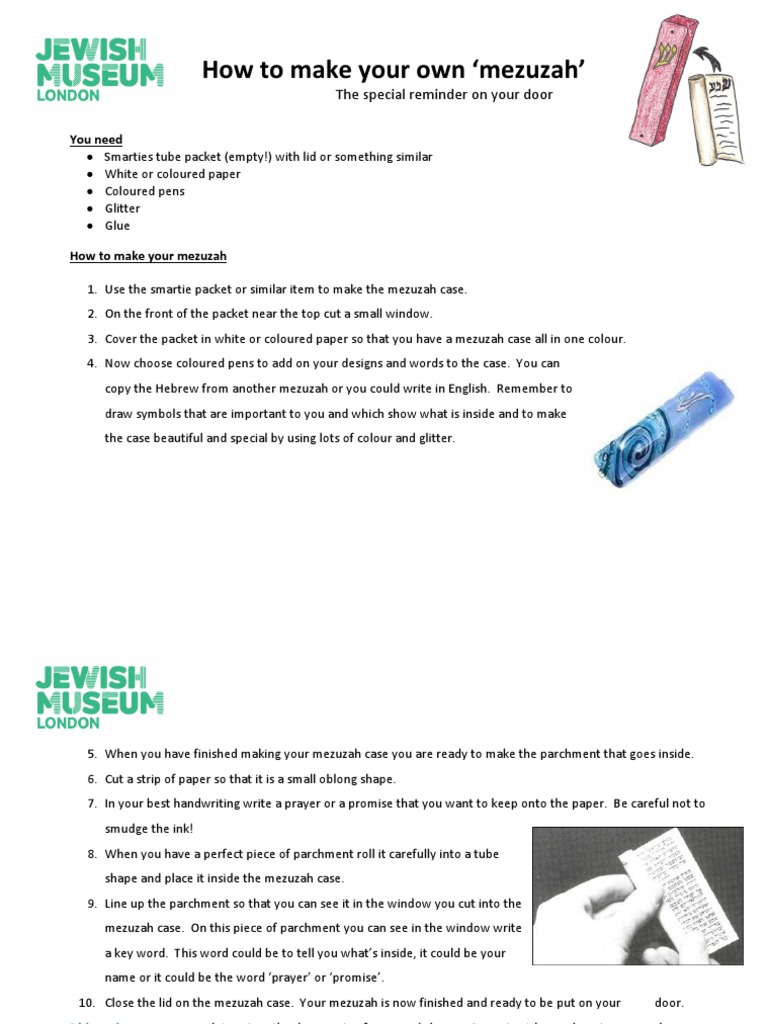 How To Make Your Own Mezuzah' The Special Reminder On Your Door PDF