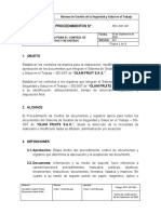 PRC-SST-001 Procedimiento para El Control de Documentos y Registros