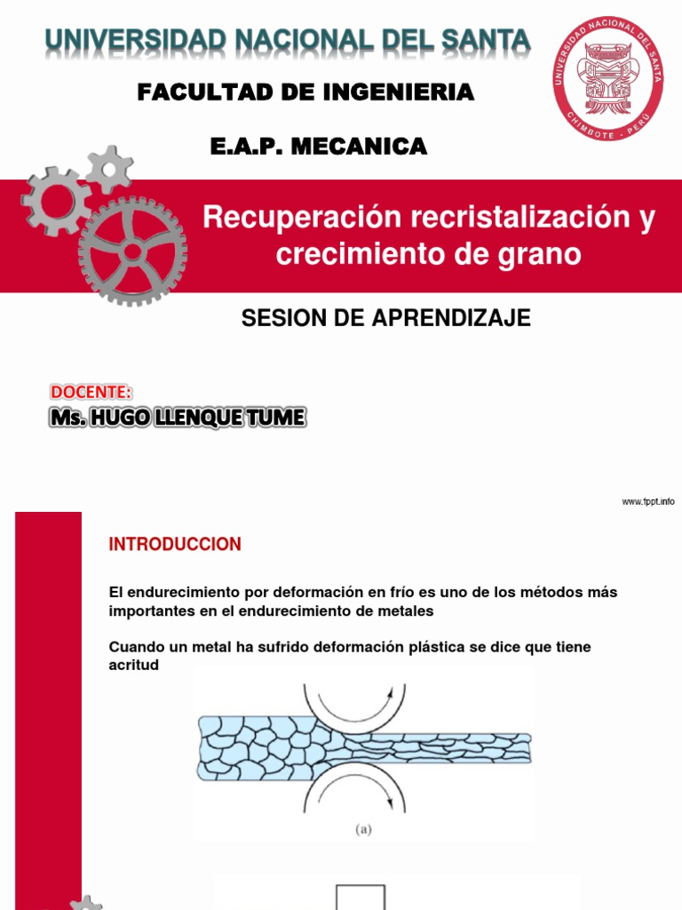 Recuperacion Recristalizacion y Crecimiento de Grano UNS PDF Recocido (Metalurgia) Nucleación