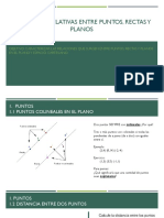 IV MEDIO U1 Posiciones Relativas de Puntos Rectas y Planos