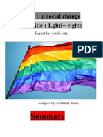 A social change (LGBTI^M RIGHTS)