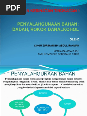 3 0 Penyalahgunaan Bahan Rokok Alkohol Dadah Update Pdf