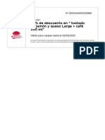 30% de Descuento en " Tostado de Jamón y Queso Large + Café 330 ML"