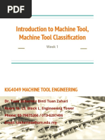 Introduction To Machine Tool, Machine Tool Classifications