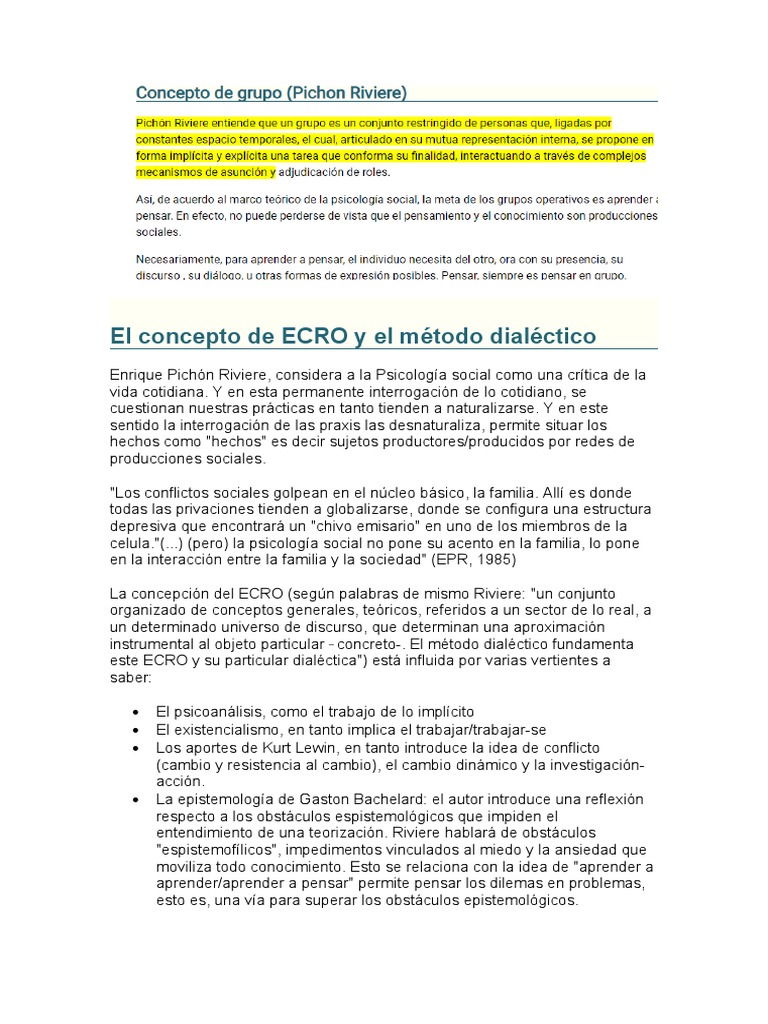 Significado y Método del ECRO | PDF | Psicología Social | Conocimiento