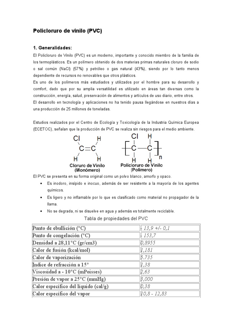 Características y aplicaciones del policloruro de vinilo (PVC), uno de