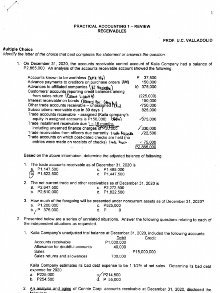INT ACC I Accounts Receivable 1 | PDF