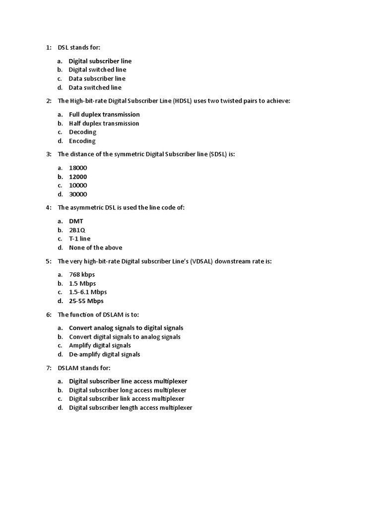 A. Digital Subscriber Line PDF Digital Subscriber Line Data