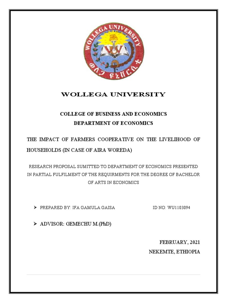 Wollega University: College of Business and Economics Department of ...