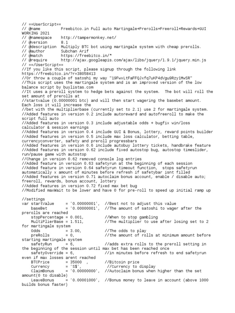 Script Freebitco Ok | PDF | Gaming | Gambling