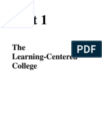 Unit 1: The Learning-Centered College