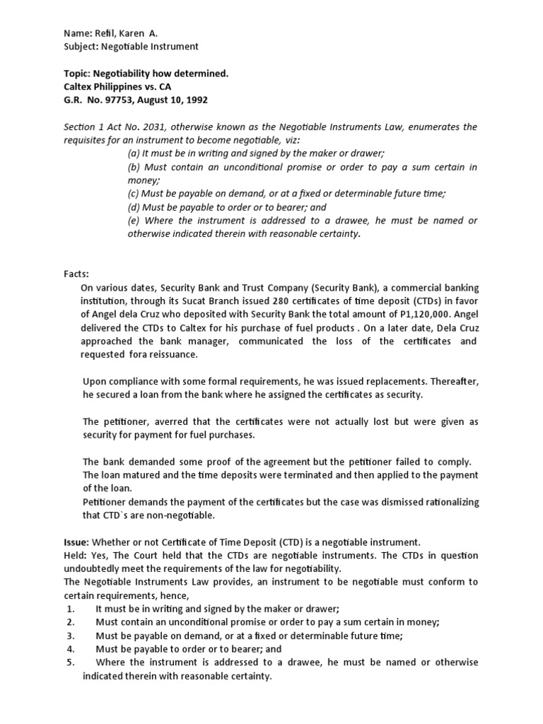 Determining Negotiability Analysis of Requisites for Negotiable