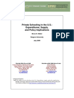 Private Schooling in The U.S.: Expenditures, Supply, and Policy Implications