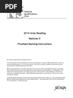 2014 Urdu Reading National 5 Finalised Marking Instructions