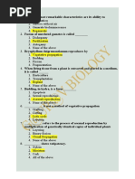 Reproduction in Organisms MCQ