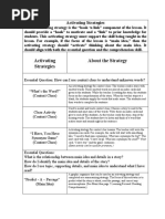 Activating Strategies Handout