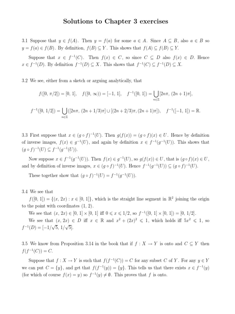 Chapter 3 Solutions | PDF | Functions And Mappings | Mathematical ...