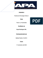 Tarea 3 y 4 Fusionadas - (Practica de Psicologia Clinica 2-Maritza Paulino)