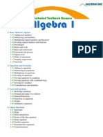 Algebra 1 Table of Contents