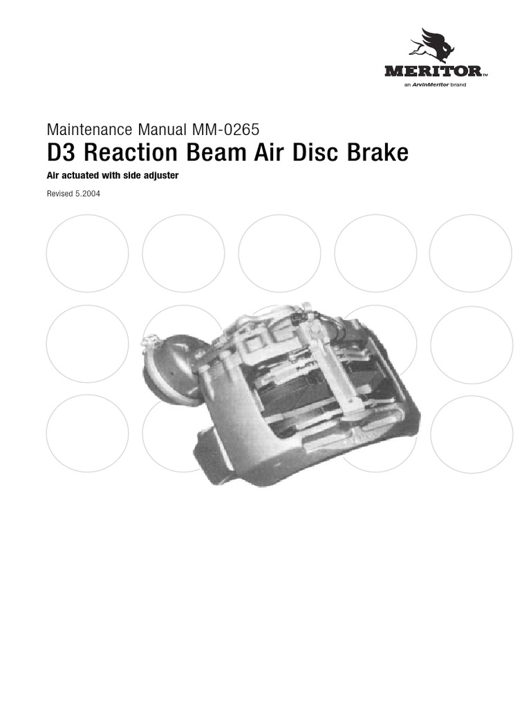 Meritor D3 Service Manual - MM0265 | PDF | Clutch | Brake