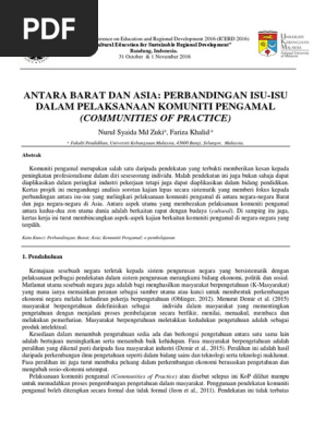 Antara Barat Dan Asia Perbandingan Isu Isu Dalam Pelaksanaan Komuniti Pengamal Pdf