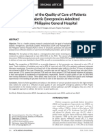 Assessment of The Quality of Care of Patients With Diabetic Emergencies Admitted in The Philippine General Hospital