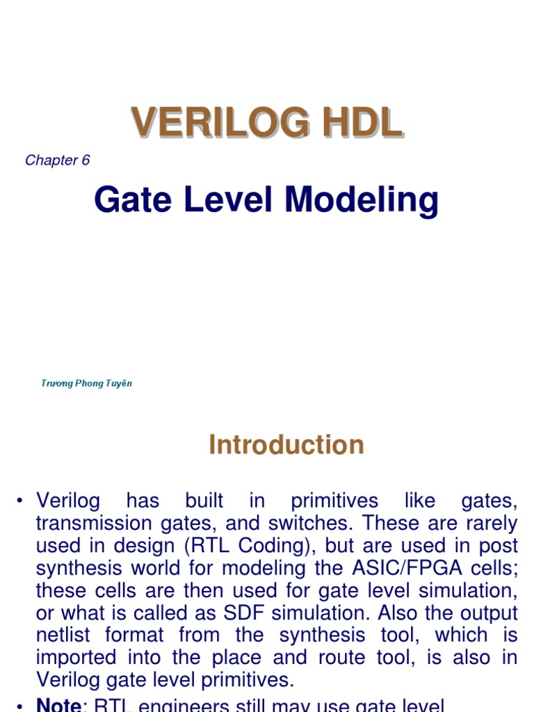Chapter 6-Gate Level Modeling | PDF | Logic Gate | Cmos